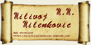 Milivoj Milenković vizit kartica